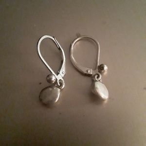 Sterling Silver Pierced Earrings With small ball